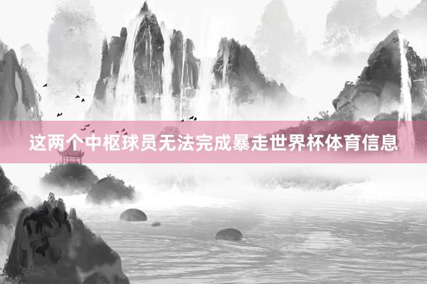 这两个中枢球员无法完成暴走世界杯体育信息