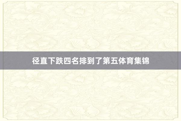 径直下跌四名排到了第五体育集锦