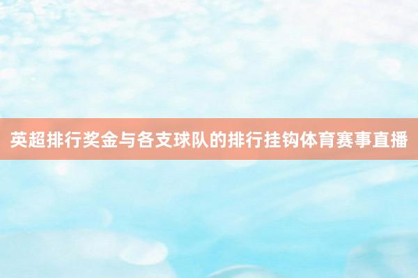 英超排行奖金与各支球队的排行挂钩体育赛事直播