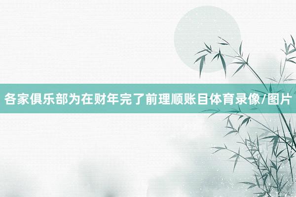 各家俱乐部为在财年完了前理顺账目体育录像/图片