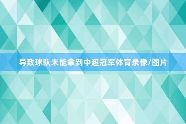 导致球队未能拿到中超冠军体育录像/图片