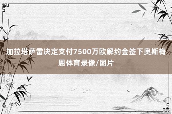 加拉塔萨雷决定支付7500万欧解约金签下奥斯梅恩体育录像/图片