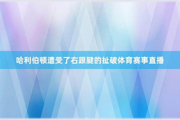 哈利伯顿遭受了右跟腱的扯破体育赛事直播