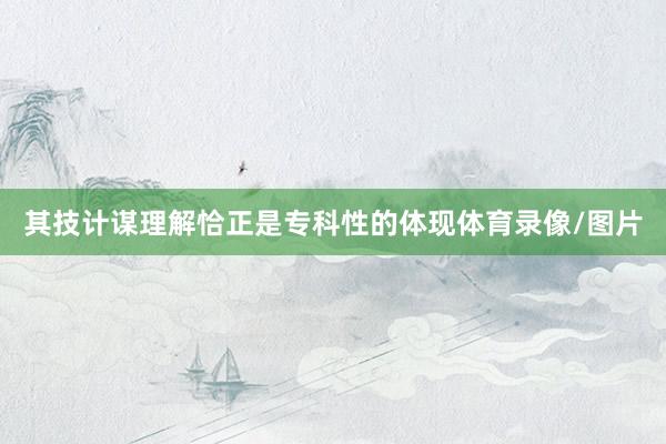 其技计谋理解恰正是专科性的体现体育录像/图片