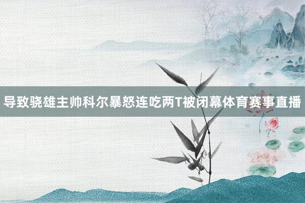 导致骁雄主帅科尔暴怒连吃两T被闭幕体育赛事直播