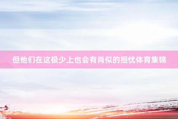 但他们在这极少上也会有肖似的担忧体育集锦