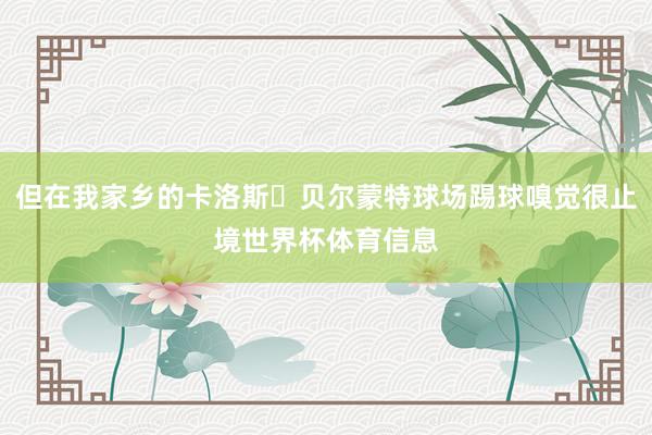 但在我家乡的卡洛斯・贝尔蒙特球场踢球嗅觉很止境世界杯体育信息