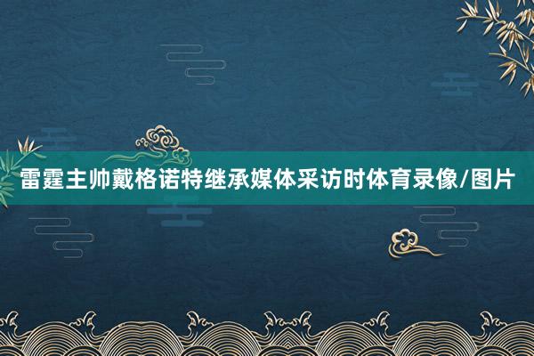 雷霆主帅戴格诺特继承媒体采访时体育录像/图片