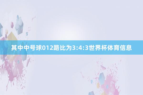 其中中号球012路比为3:4:3世界杯体育信息