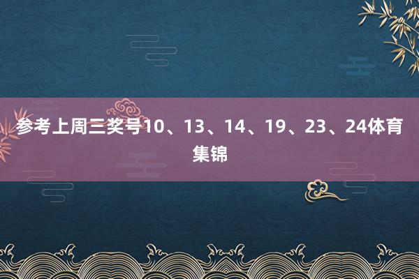 参考上周三奖号10、13、14、19、23、24体育集锦