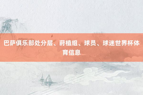 巴萨俱乐部处分层、莳植组、球员、球迷世界杯体育信息